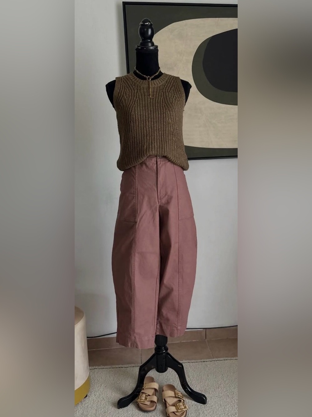 LOFT Brown Sleeveless Sweater Top